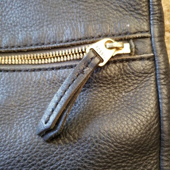 Women’s Leather Crossbody Bag FOSSIL Black Adjustable Strap - Picture 13 of 16